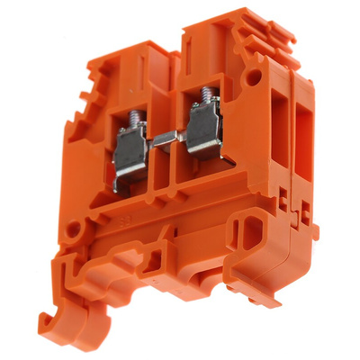 Entrelec SNA Series Orange DIN Rail Terminal Block, 4mm², Single-Level, Screw Termination
