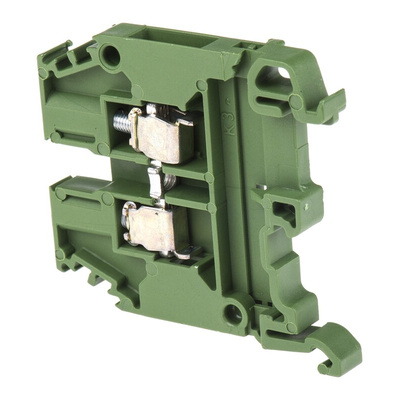 Entrelec SNA Series Green DIN Rail Terminal Block, 4mm², Single-Level, Screw Termination