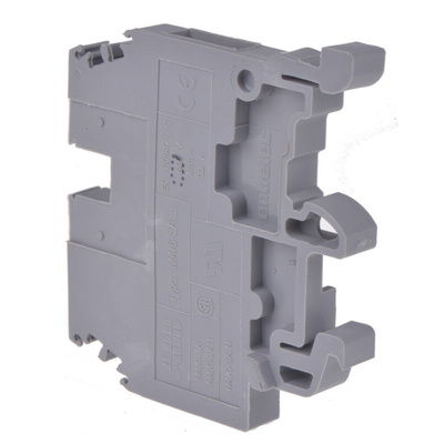 Entrelec SNA Series Grey DIN Rail Terminal Block, 4mm², Single-Level, Screw Termination