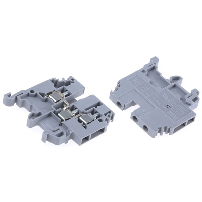 Entrelec SNA Series Grey DIN Rail Terminal Block, 4mm², Single-Level, Screw Termination