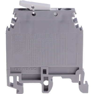 Entrelec SNA Series Grey DIN Rail Terminal Block, 4mm², Single-Level, Screw Termination