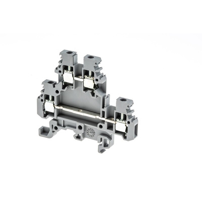 Entrelec SNA Series Grey DIN Rail Terminal Block, 2.5mm², Double-Level, Screw Termination