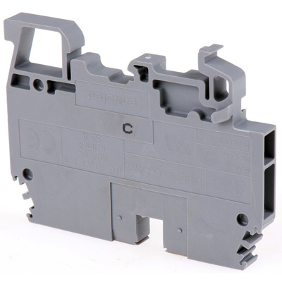 Entrelec SNA Series Grey DIN Rail Terminal Block, 4mm², Single-Level, Screw Termination