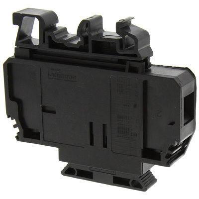 Entrelec MU Series Black Fused DIN Rail Terminal, 10mm², Screw Termination, Fused