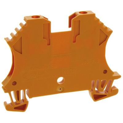 Weidmuller WDU Series Orange Feed Through Terminal Block, 2.5mm², Single-Level, Screw Termination, ATEX