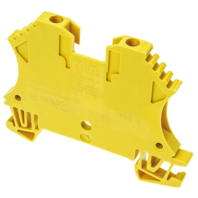 Weidmuller WDU Series Yellow Feed Through Terminal Block, 2.5mm², Single-Level, Screw Termination, ATEX