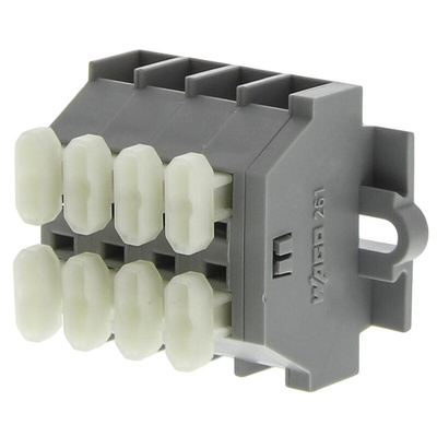 Wago 261 Series Grey Terminal Strip, 1-Level