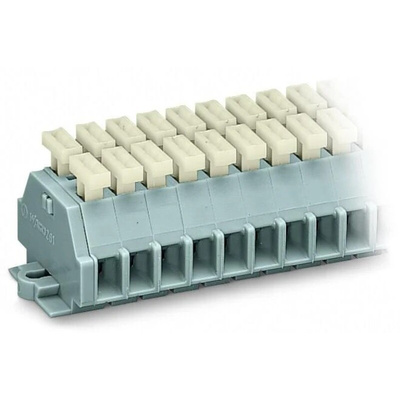 Wago 261 Series Grey Terminal Strip, 1-Level