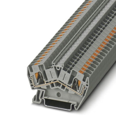 Phoenix Contact PTS 4 Series Grey Feed Through Terminal Block, Push In Termination