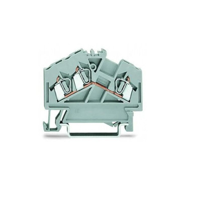 Wago 280 Series Grey Feed Through Terminal Block, 2.5mm², Single-Level, Cage Clamp Termination
