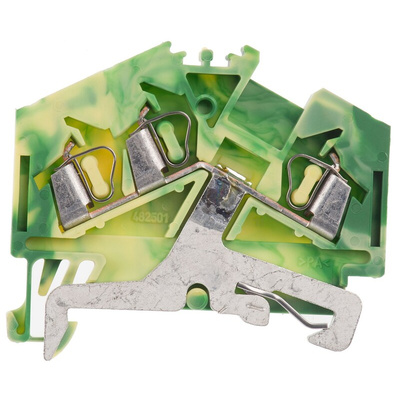 Wago 280 Series Green/Yellow Earth Terminal Block, 2.5mm², Single-Level, Cage Clamp Termination