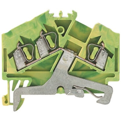 Wago 281 Series Green/Yellow Earth Terminal Block, 4mm², Single-Level, Cage Clamp Termination