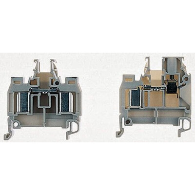 Entrelec SNA Series Grey DIN Rail Terminal Block, 1.5mm², Single-Level, Screw Termination