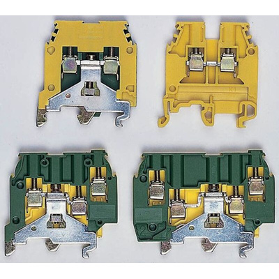 Entrelec SNA Series Green/Yellow Earth Terminal Block, 2.5mm², Single-Level, Screw Termination