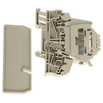Weidmuller ZSI Series Beige Fused DIN Rail Terminal, Single-Level, Clamp Termination, Fused