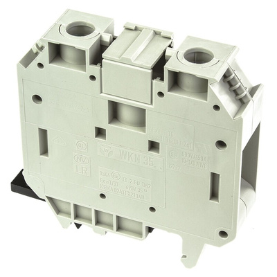 Wieland WKN Series Grey Feed Through Terminal Block, 35mm², Single-Level, Screw Termination, ATEX