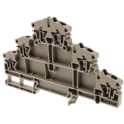 Weidmuller ZDLD Series Brown DIN Rail Terminal Block, 2.5mm², Triple-Level, Clamp Termination