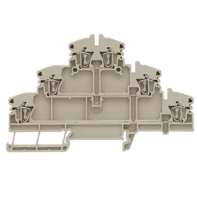 Weidmuller ZDLD Series Brown DIN Rail Terminal Block, 2.5mm², Triple-Level, Clamp Termination