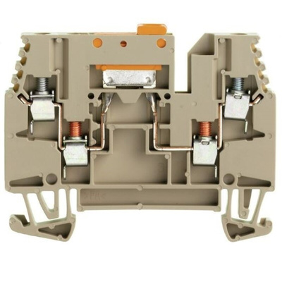 Weidmuller WTR Series Brown Test Disconnect Terminal Block, 2.5mm², Single-Level, Screw Termination