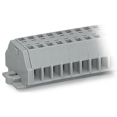 Wago 260 Series Grey Terminal Strip, 1.5mm², Single-Level, Cage Clamp Termination