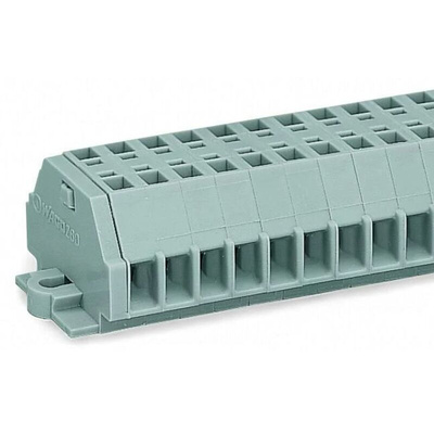 Wago 260 Series Grey Terminal Strip, 1.5mm², Single-Level, Cage Clamp Termination