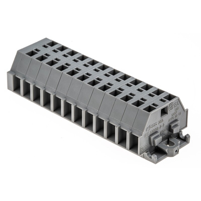 Wago 260 Series Grey Terminal Strip, 1.5mm², Single-Level, Cage Clamp Termination