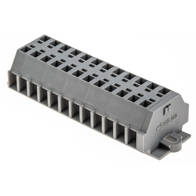 Wago 260 Series Grey Terminal Strip, 1.5mm², Single-Level, Cage Clamp Termination