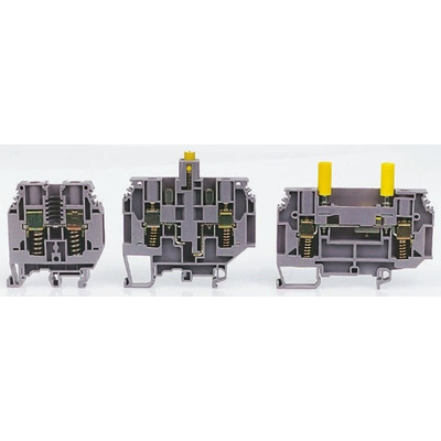 Entrelec SNA Series Grey DIN Rail Terminal Block, 10mm², Single-Level, Screw Termination