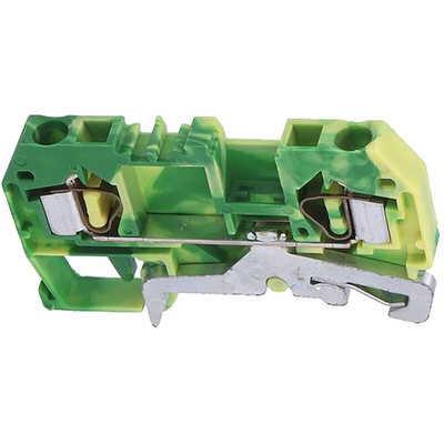 Wago 281 Series Green/Yellow Earth Terminal Block, 4mm², Single-Level, Cage Clamp Termination