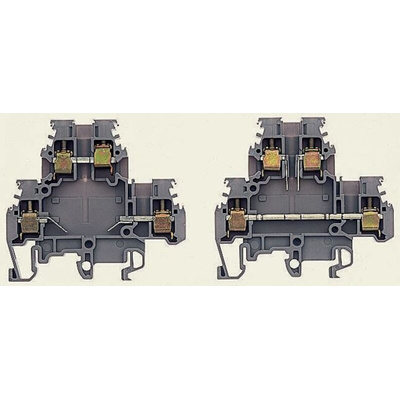 Entrelec SNA Series Grey Feed Through Terminal Block, 4mm², Double-Level, Screw Termination