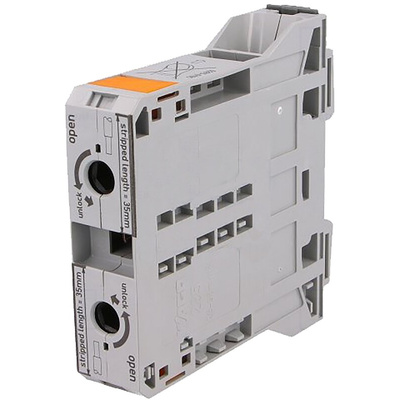 Wago 285 Series Grey Feed Through Terminal Block, 95mm², Single-Level, Power Cage Clamp Termination