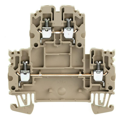 Weidmuller WDK Series Brown Double Level Terminal Block, 2.5mm², Double-Level, Screw Termination, ATEX
