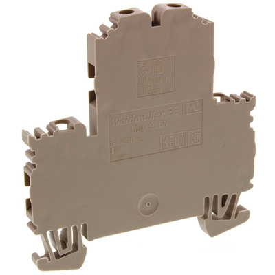 Weidmuller WDK Series Brown Double Level Terminal Block, 2.5mm², Double-Level, Screw Termination, ATEX