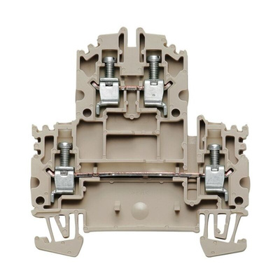 Weidmuller WDK Series Dark Beige Double Level Terminal Block, 4mm², Double-Level, Screw Termination, ATEX, IECEx