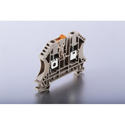 Weidmuller WTR Series Brown Disconnect Terminal Block, 4mm², Single-Level, Screw Termination