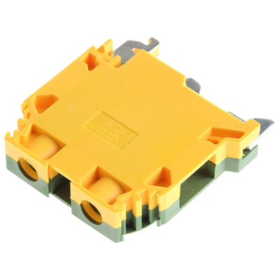 Entrelec SNA Series Green/Yellow Earth Terminal Block, 10mm², Single-Level, Screw Termination