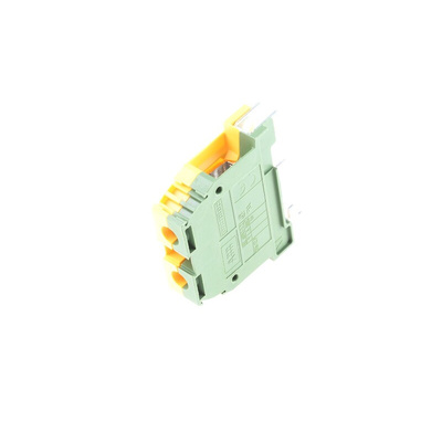 Entrelec SNA Series Green/Yellow Earth Terminal Block, 16mm², Single-Level, Screw Termination