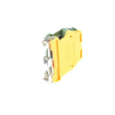 Entrelec SNA Series Green/Yellow Earth Terminal Block, 16mm², Single-Level, Screw Termination