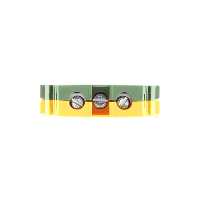 Entrelec SNA Series Green/Yellow Earth Terminal Block, 16mm², Single-Level, Screw Termination