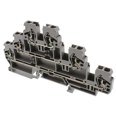 Wago 870 Series Grey Terminal Block, 2.5mm², Triple-Level, Cage Clamp Termination