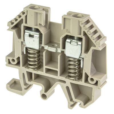 Weidmuller WDU Series Brown Feed Through Terminal Block, 6mm², Single-Level, Screw Termination