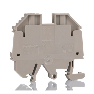 Weidmuller WDU Series Brown Feed Through Terminal Block, 10mm², Single-Level, Screw Termination, ATEX, IECEx