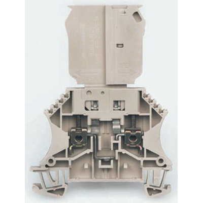 Weidmuller WTR Series Beige Fused DIN Rail Terminal, Single-Level, Screw Termination, Fused