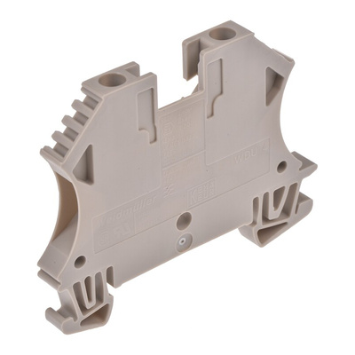 Weidmuller WDU Series Dark Beige DIN Rail Terminal Block, 4mm², Single-Level, Screw Termination, ATEX