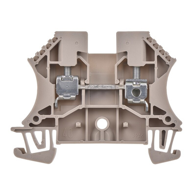 Weidmuller WDU Series Dark Beige DIN Rail Terminal Block, 4mm², Single-Level, Screw Termination, ATEX