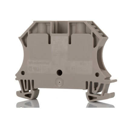 Weidmuller WDU Series Dark Beige DIN Rail Terminal Block, 10mm², 1-Level, Screw Termination, ATEX