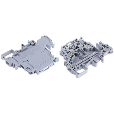 Entrelec M Series Grey Fused DIN Rail Terminal, 4mm², Double-Level, Screw Termination, Fused