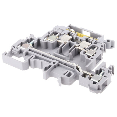 Entrelec M Series Grey Fused DIN Rail Terminal, 4mm², Double-Level, Screw Termination, Fused