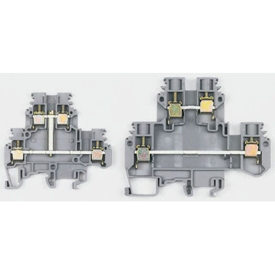 Entrelec SNA Series Grey Double Level Terminal Block, 6mm², Double-Level, Screw Termination