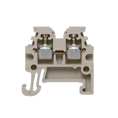 Weidmuller WDU Series Dark Beige DIN Rail Terminal Block, 1.5mm², Single-Level, Screw Termination, ATEX, IECEx